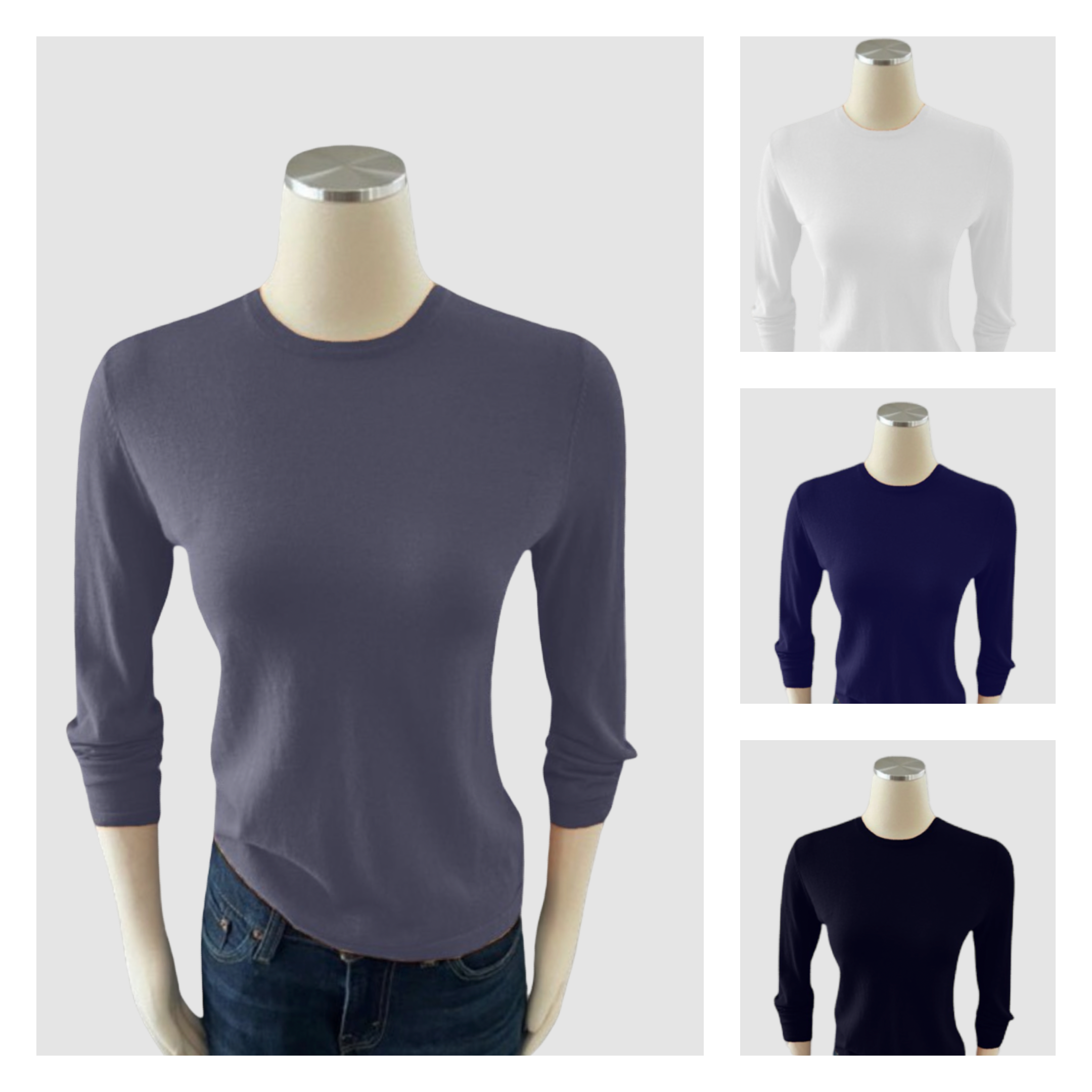Super Fine Silk/Cotton Knit Sweater Essential Colors