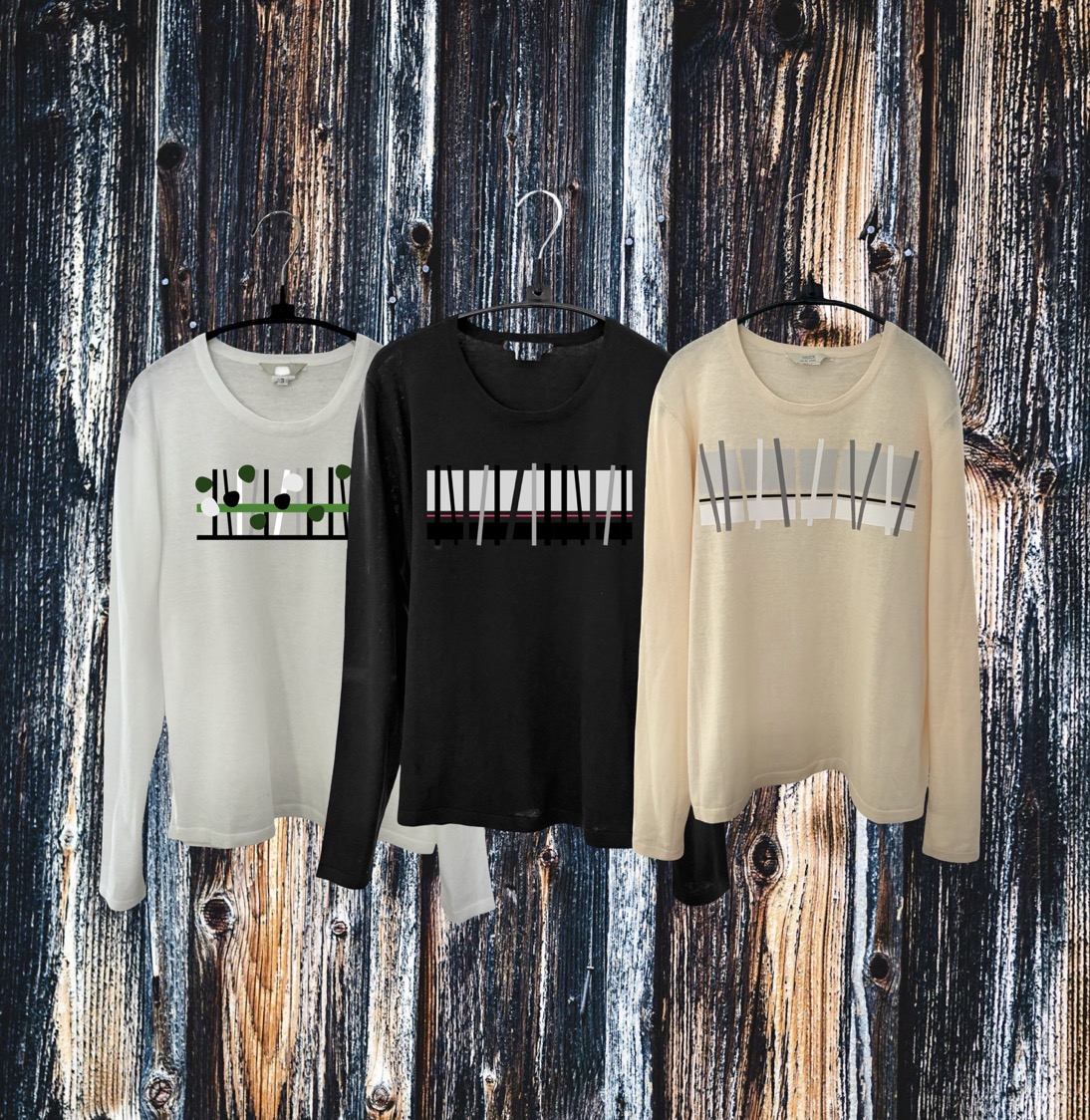 Super Fine Cotton Knit Graphic Sweater 