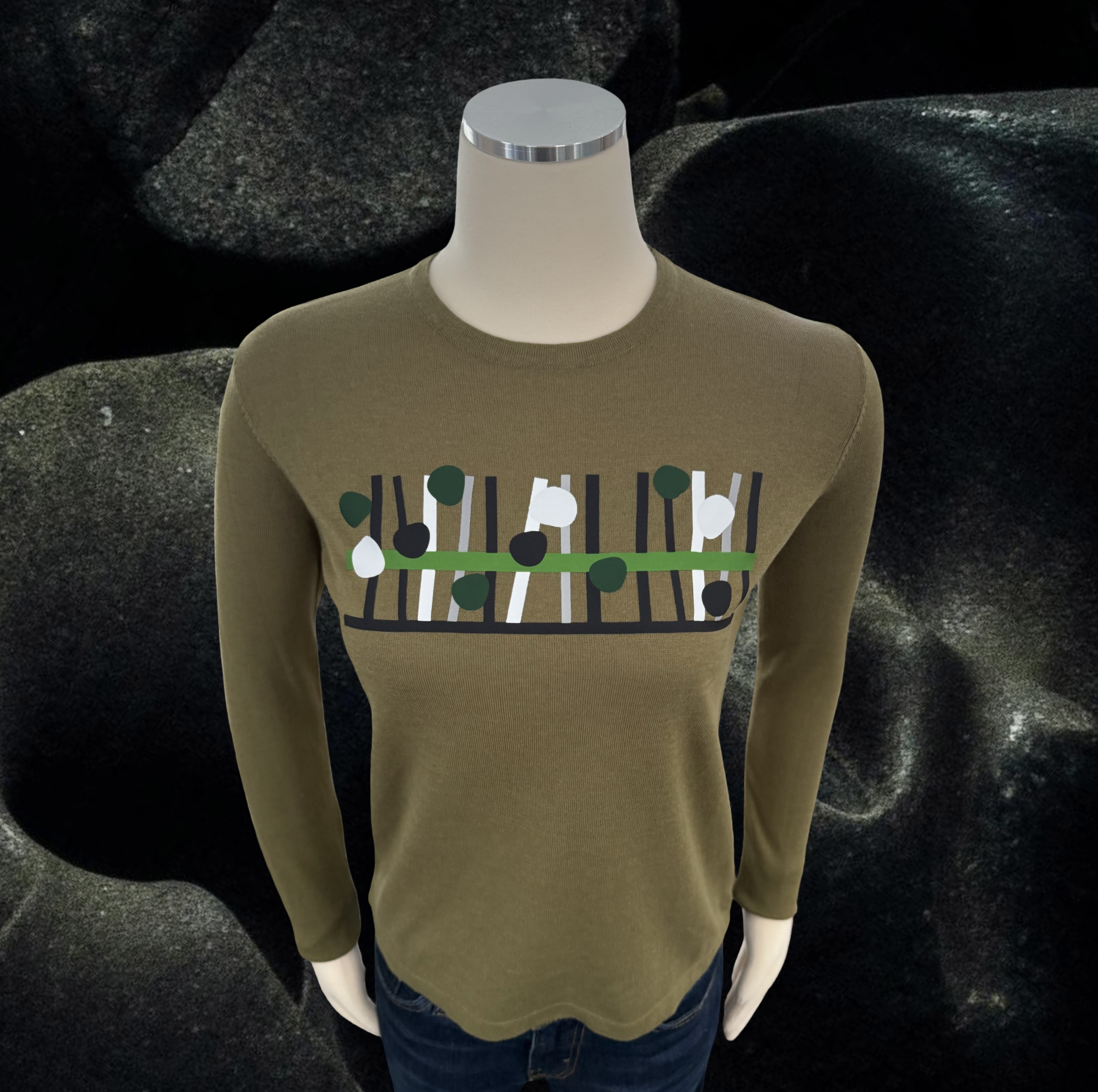 Super Fine Silk/Cotton Sweater Green Garden