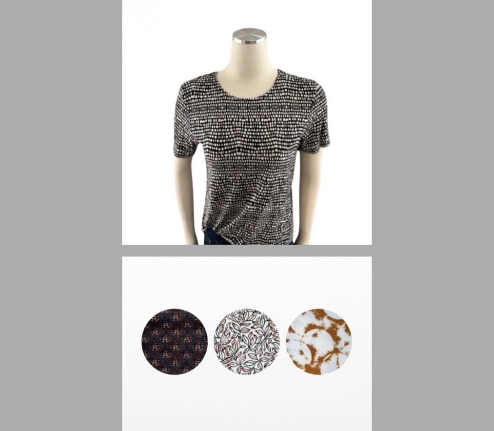 Printed Dots & Geo Jersey Short Sleeves Tops