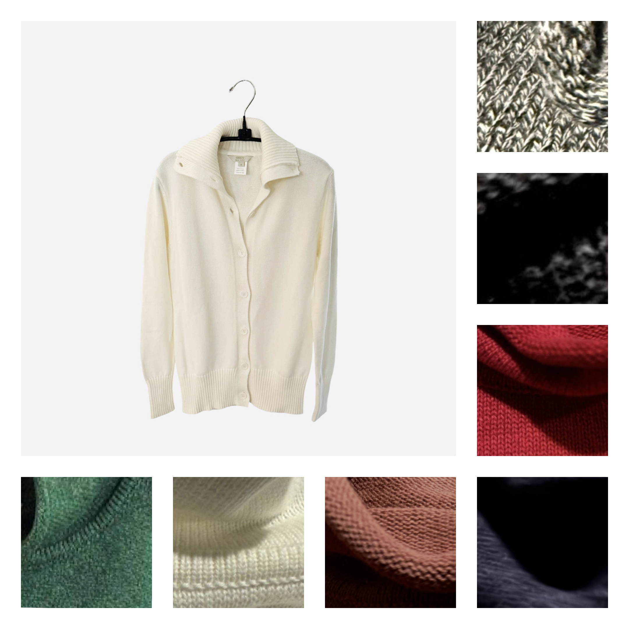 Soft Cotton Ribbed Collar Cardigan 