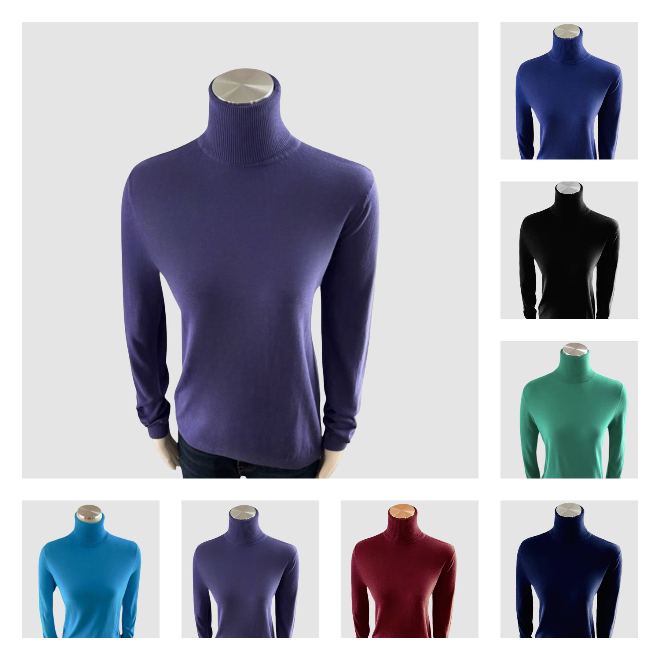 Silk Cotton Super Fine Knit Turtle Neck 