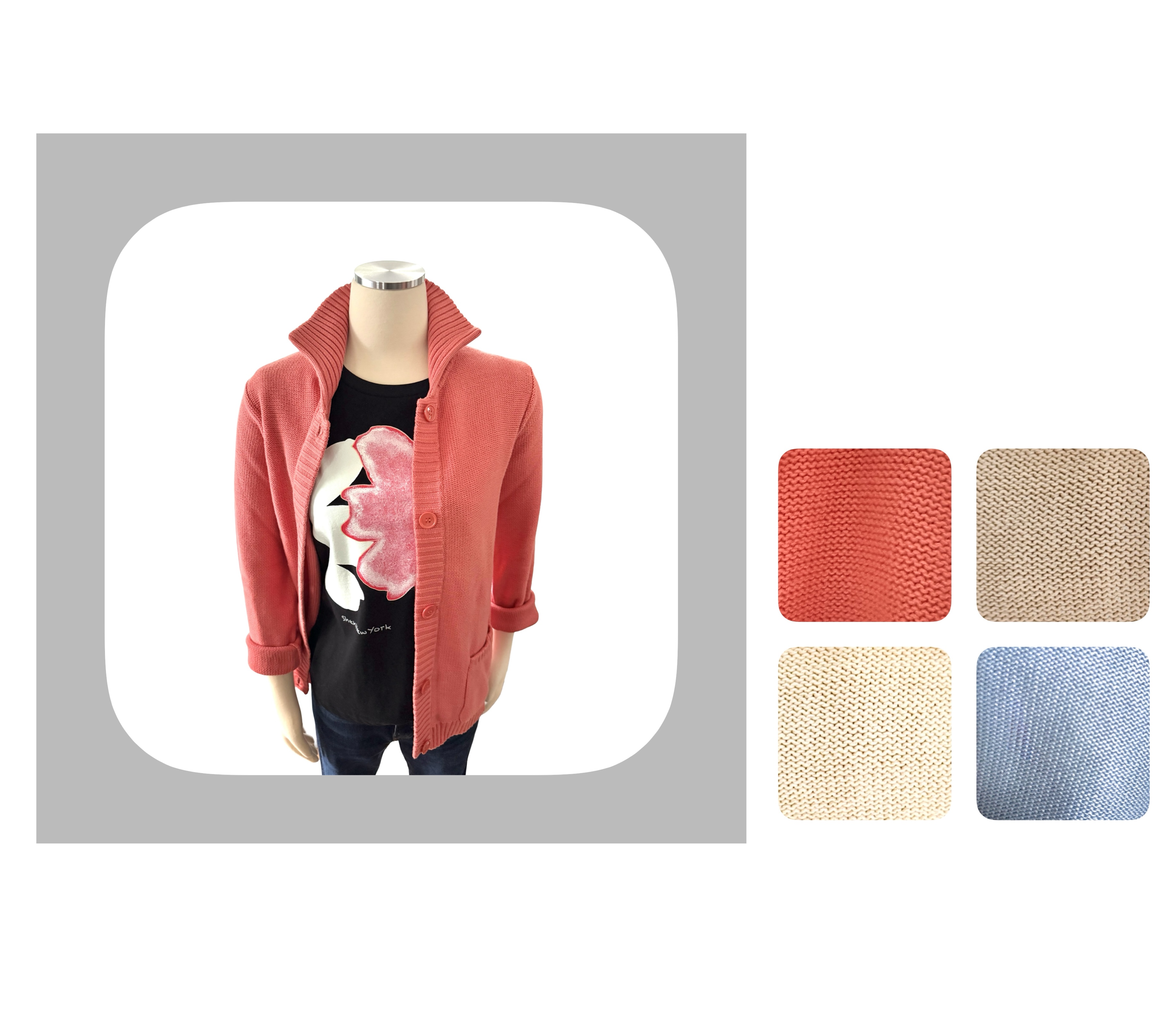 Texture Cotton Cardigan with pockets