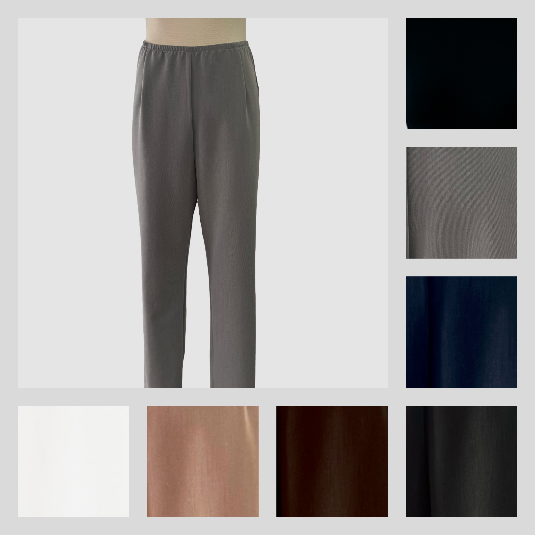 Rayon Gaberdine Slim Pants 