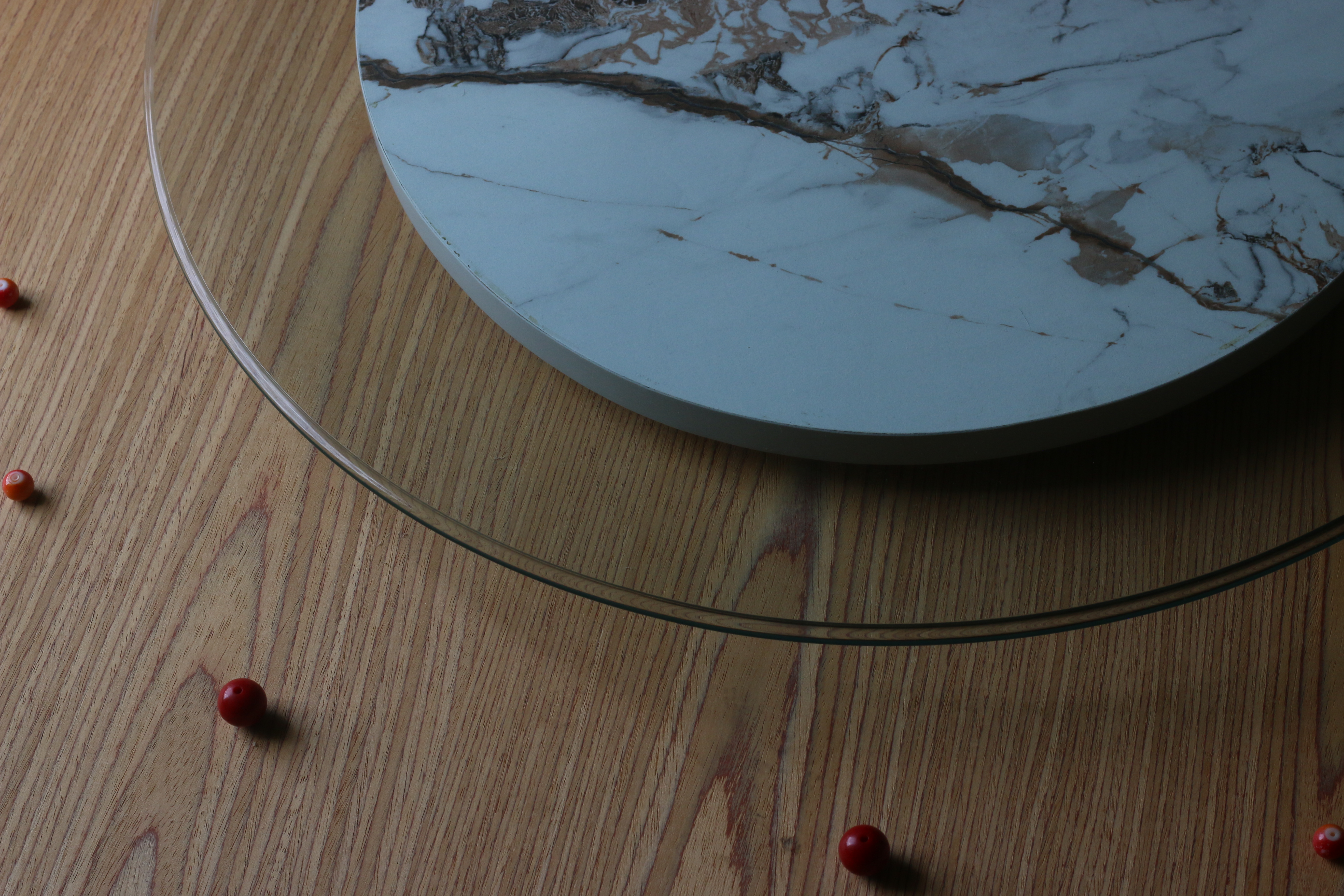 Turntable- Glass Top Marble design base