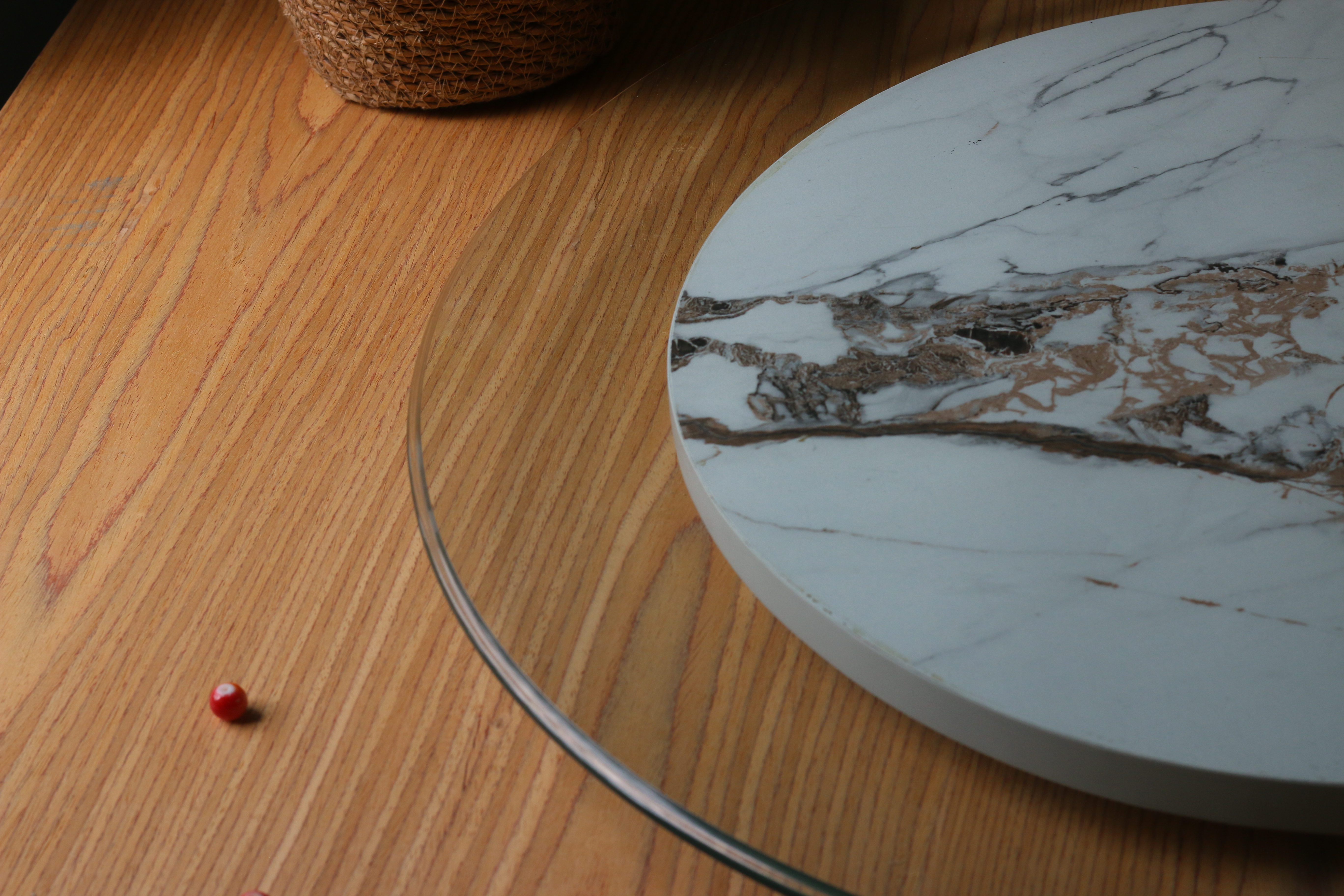 Turntable- Glass Top Marble design base