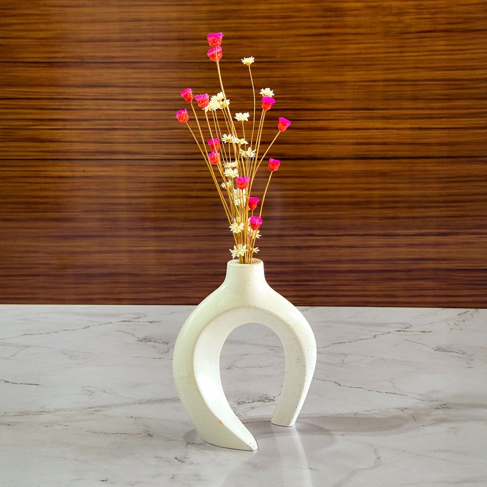 Vaso Decorativo com Flores Sempre Vivas