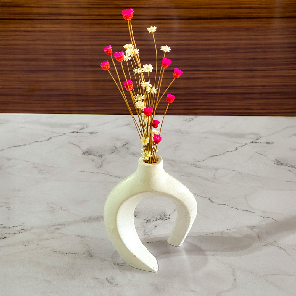 Vaso Decorativo com Flores Sempre Vivas