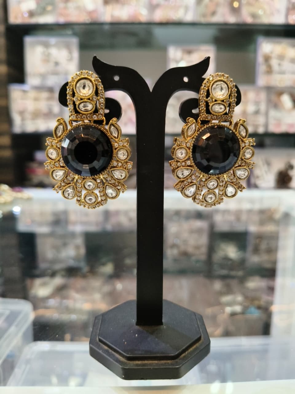 Elegant Black and Gold Earrings