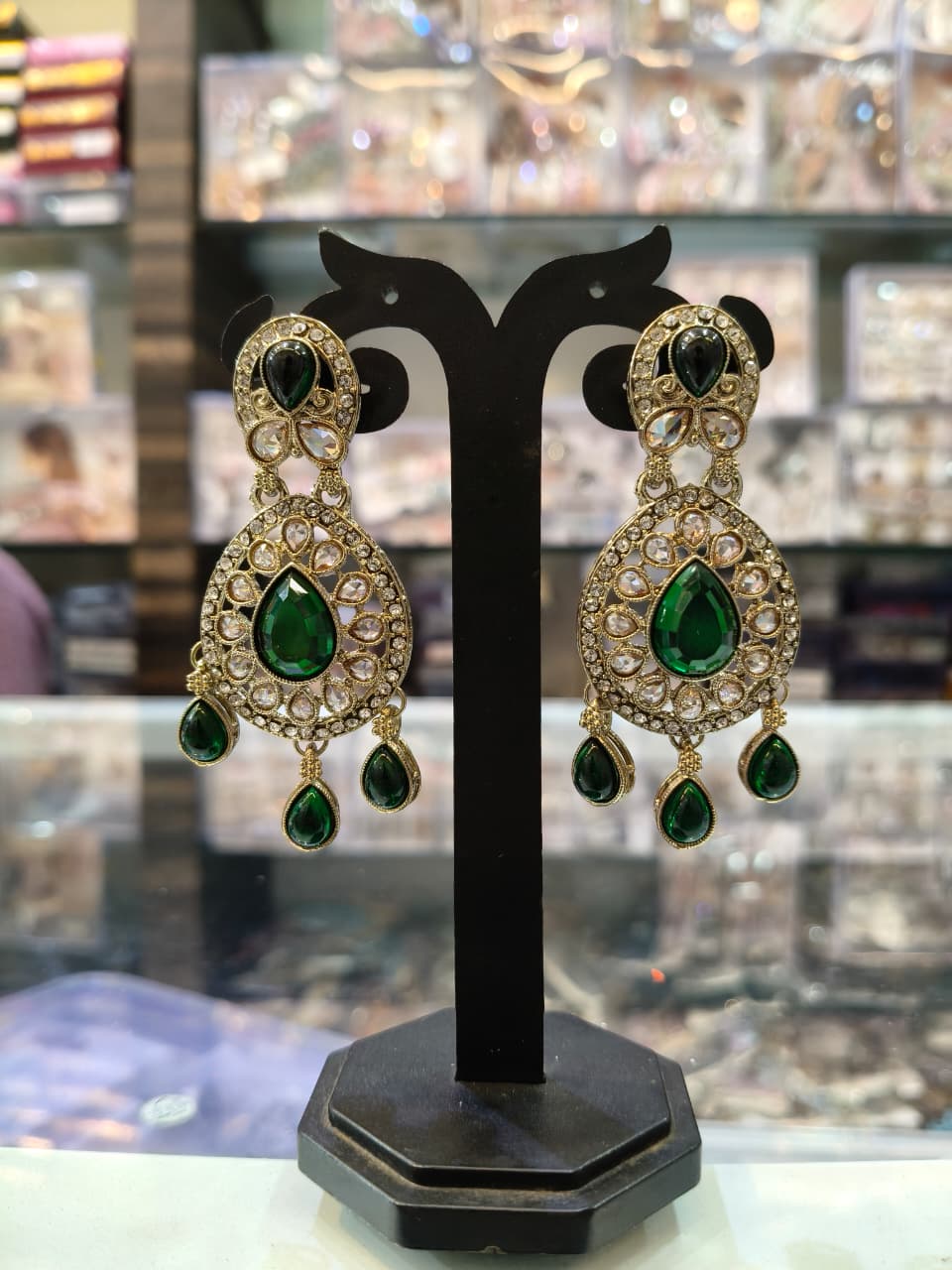 Green Stone Designer Earrings