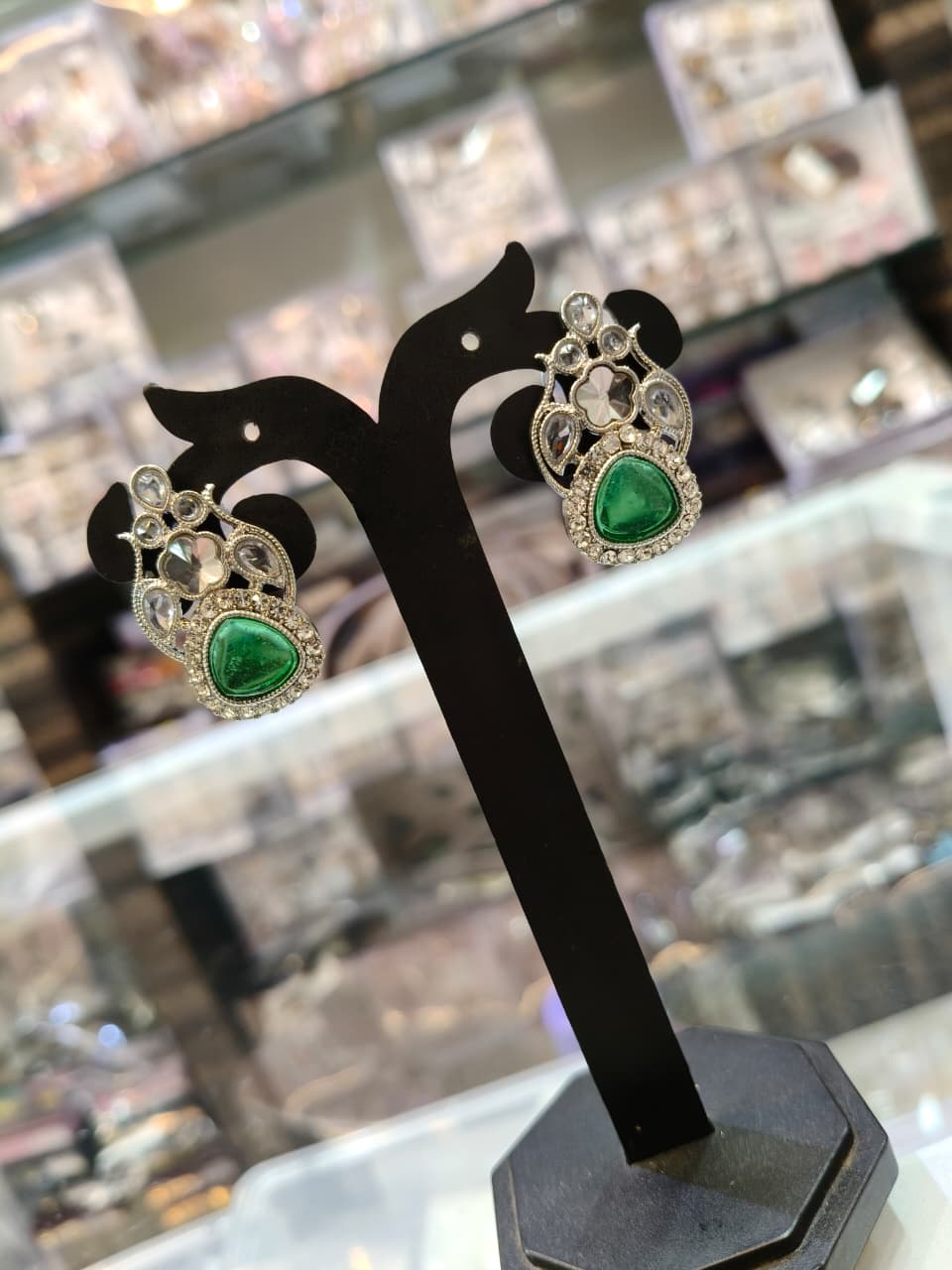 Elegant Green Gemstone Earrings