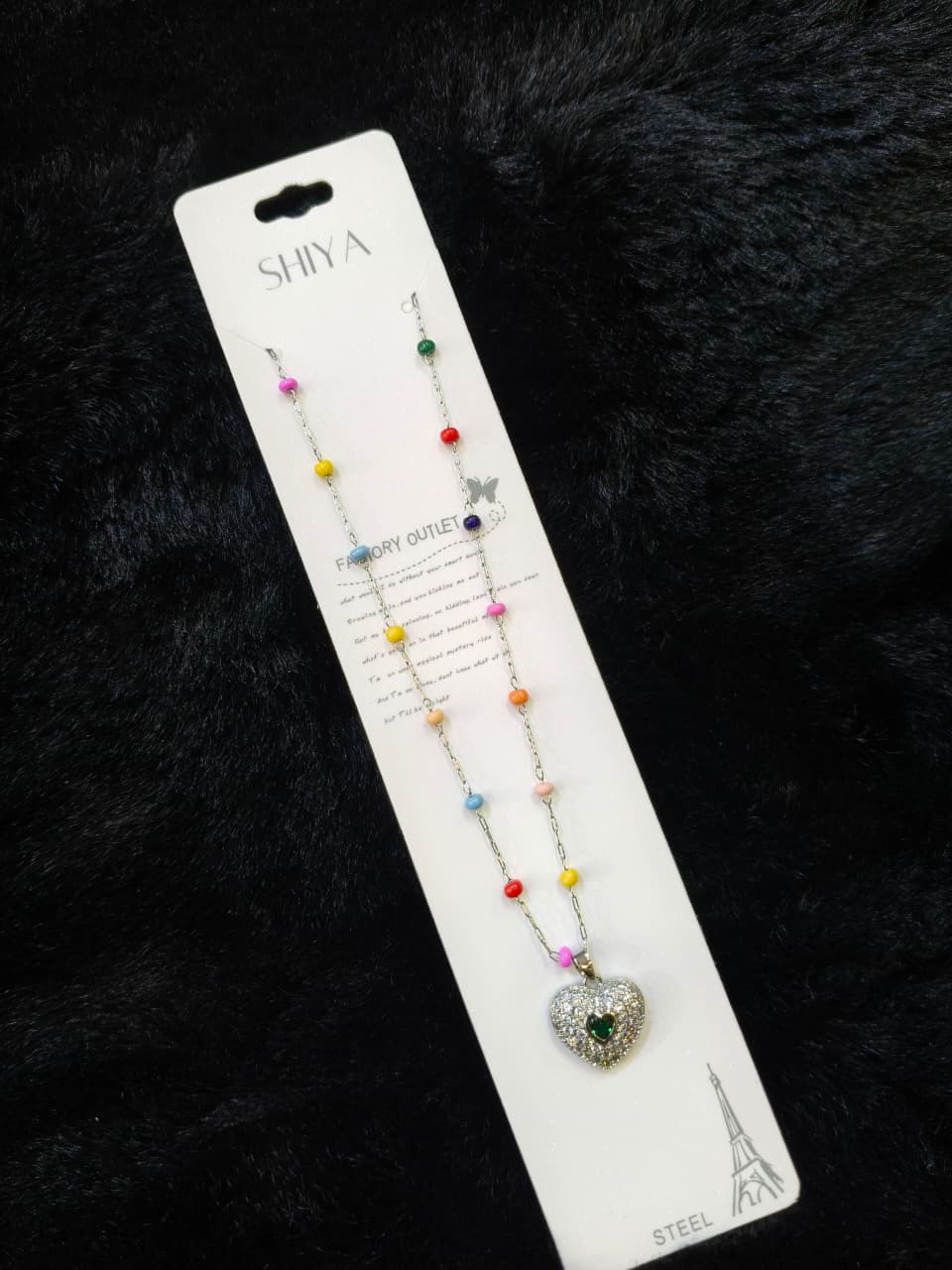 Colorful Heart Pendant chain