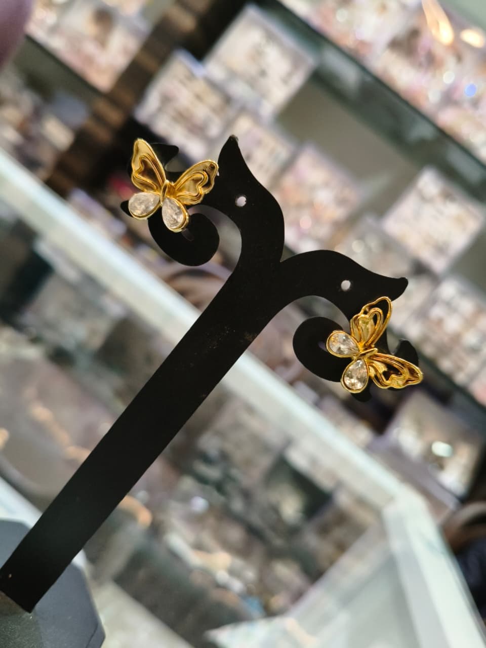 Butterfly Shaped Gold Earrings