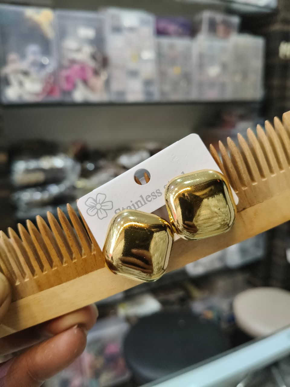 Golden Square Earrings