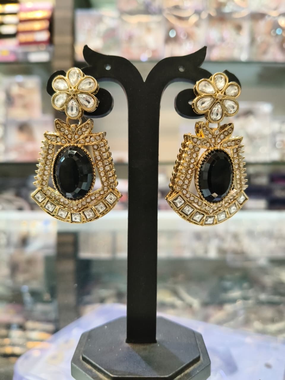 Elegant Black Stone Earrings