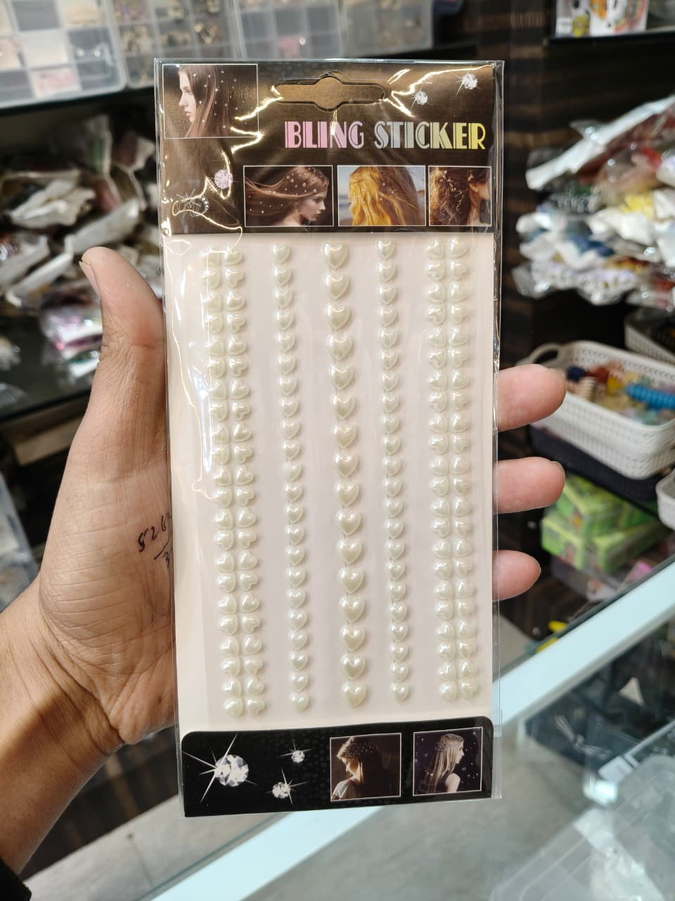 Bling Hair pearl sticker set