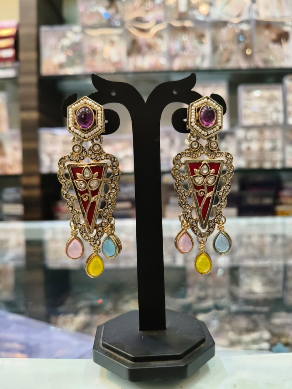 Elegant Multicolor Stone Earrings