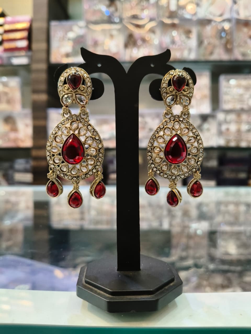 Elegant Ruby Drop Earrings