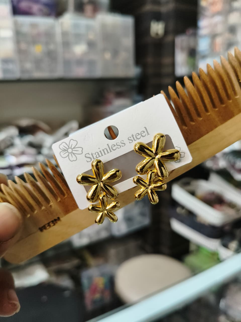 Gold Flower Earrings