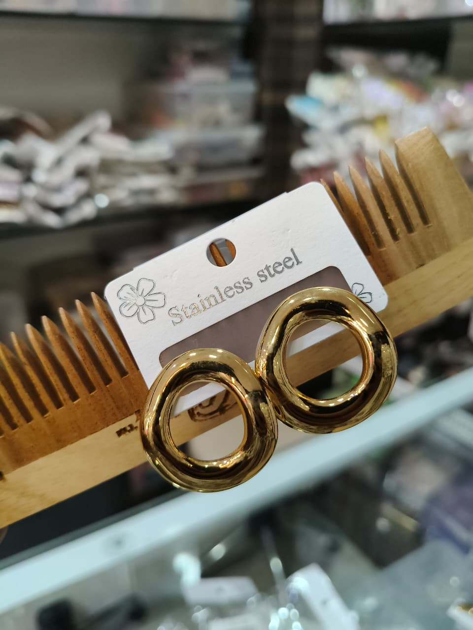 Gold Stainless Steel Earrings