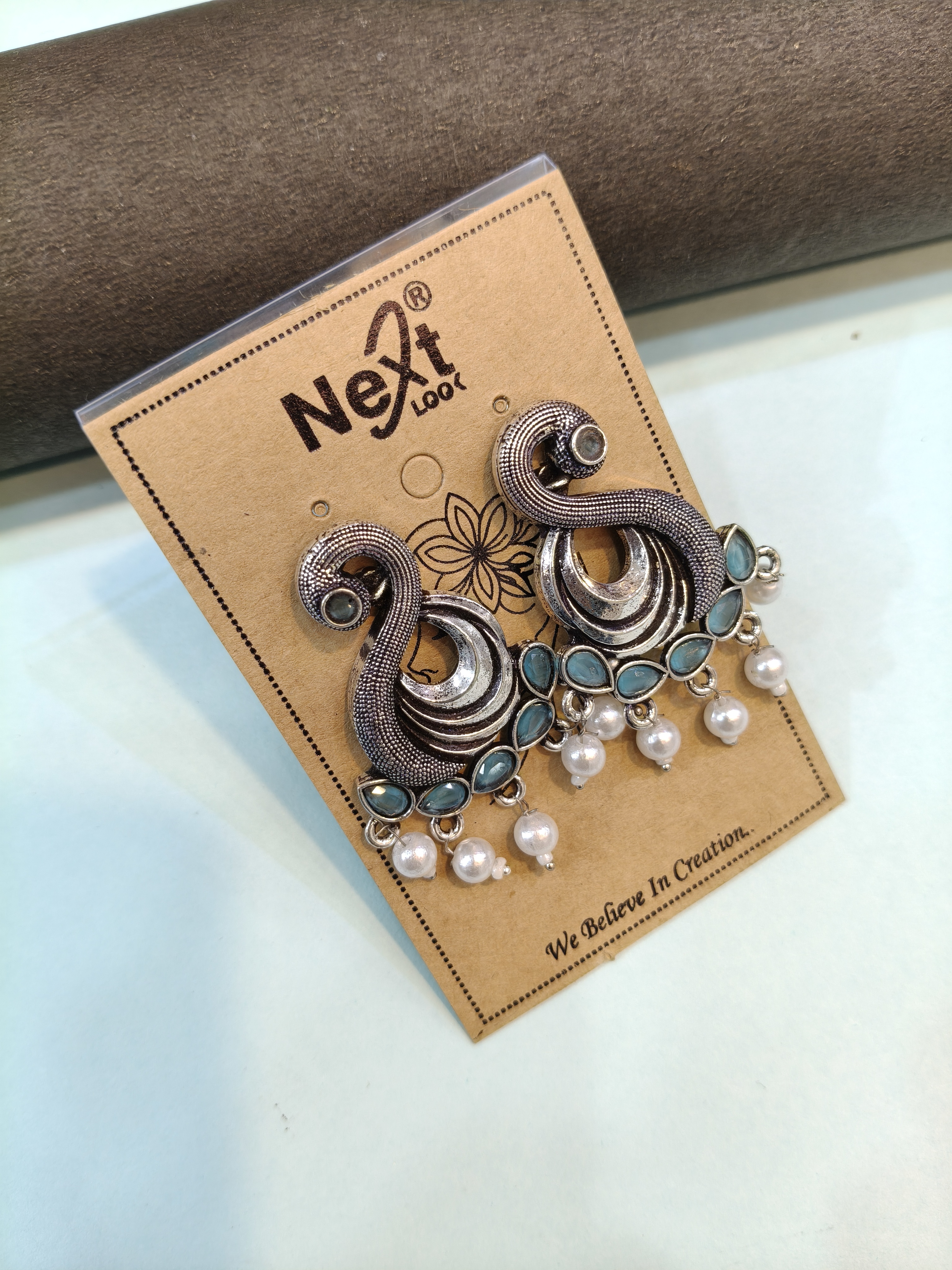 Antique Silver Peacock Earrings