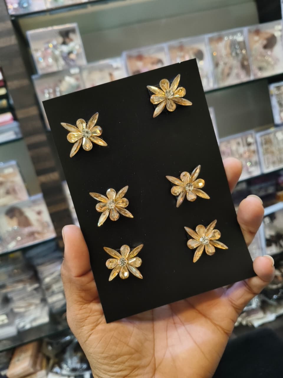 Gold Floral Hair sticker set