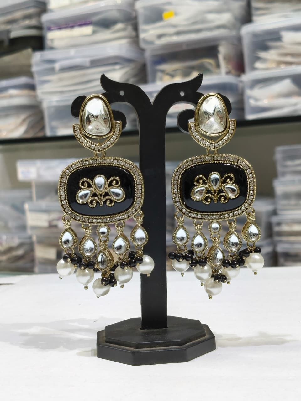 Elegant Black and Silver Dangle Earrings