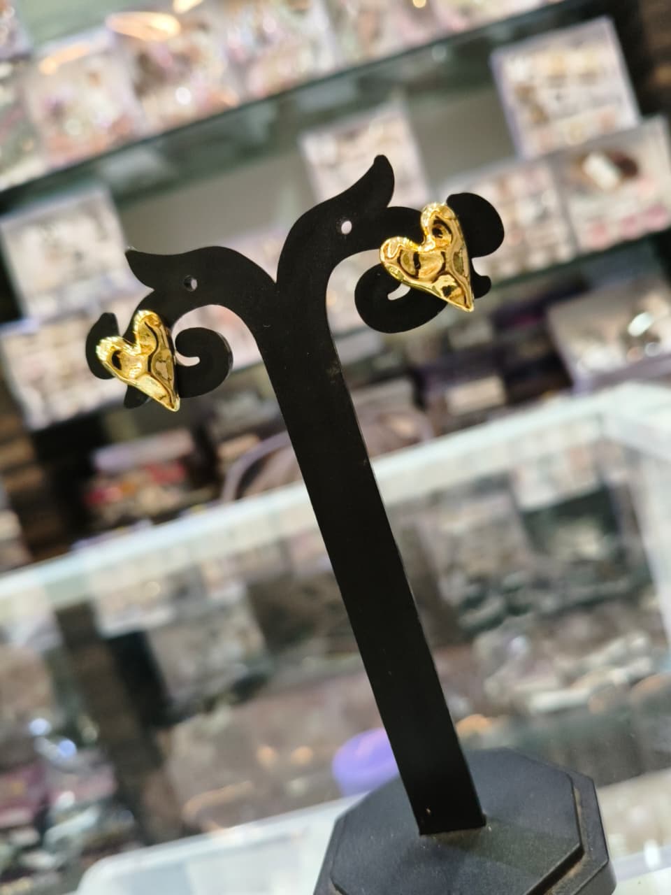 Gold Heart-Shaped Earrings