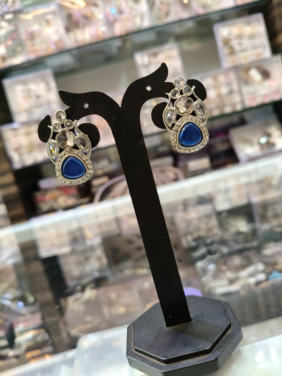 Elegant Blue Gemstone Earrings