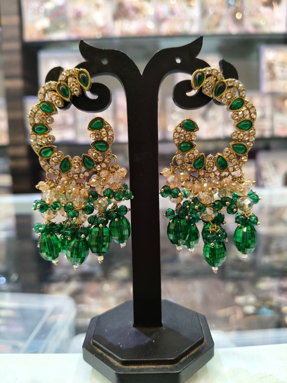 Traditional Green Stone Earrings