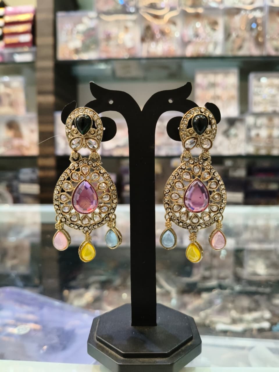 Elegant Multicolored Stone Earrings