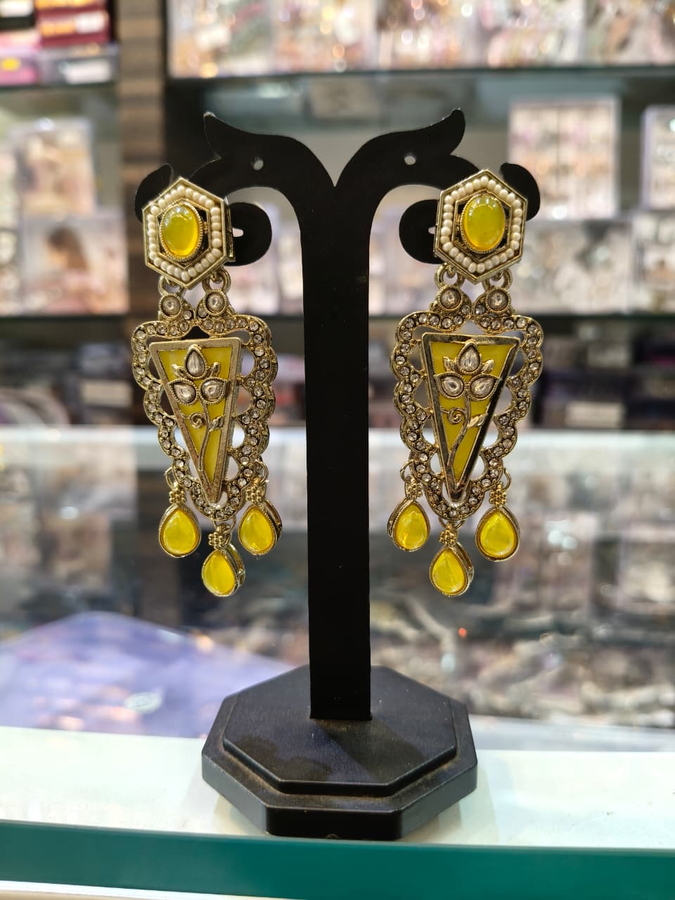 Elegant Yellow Gemstone Earrings