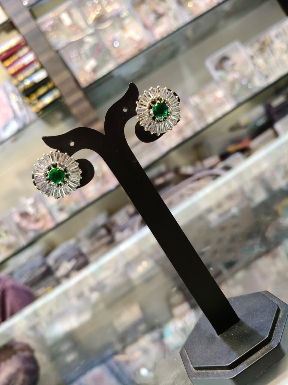 Emerald Crystal Stud Earrings