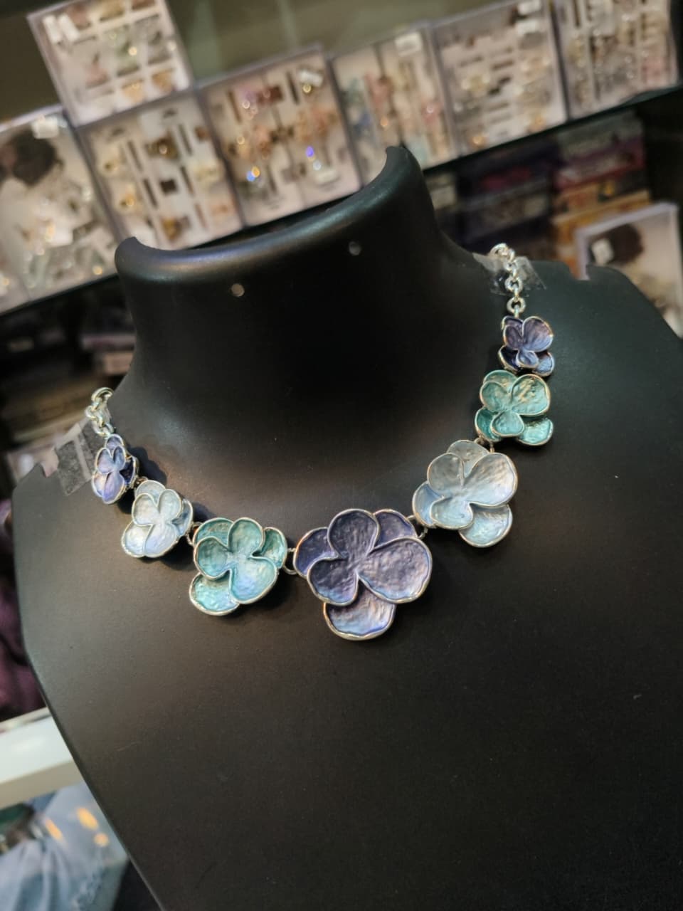Enamel Flower Statement Necklace