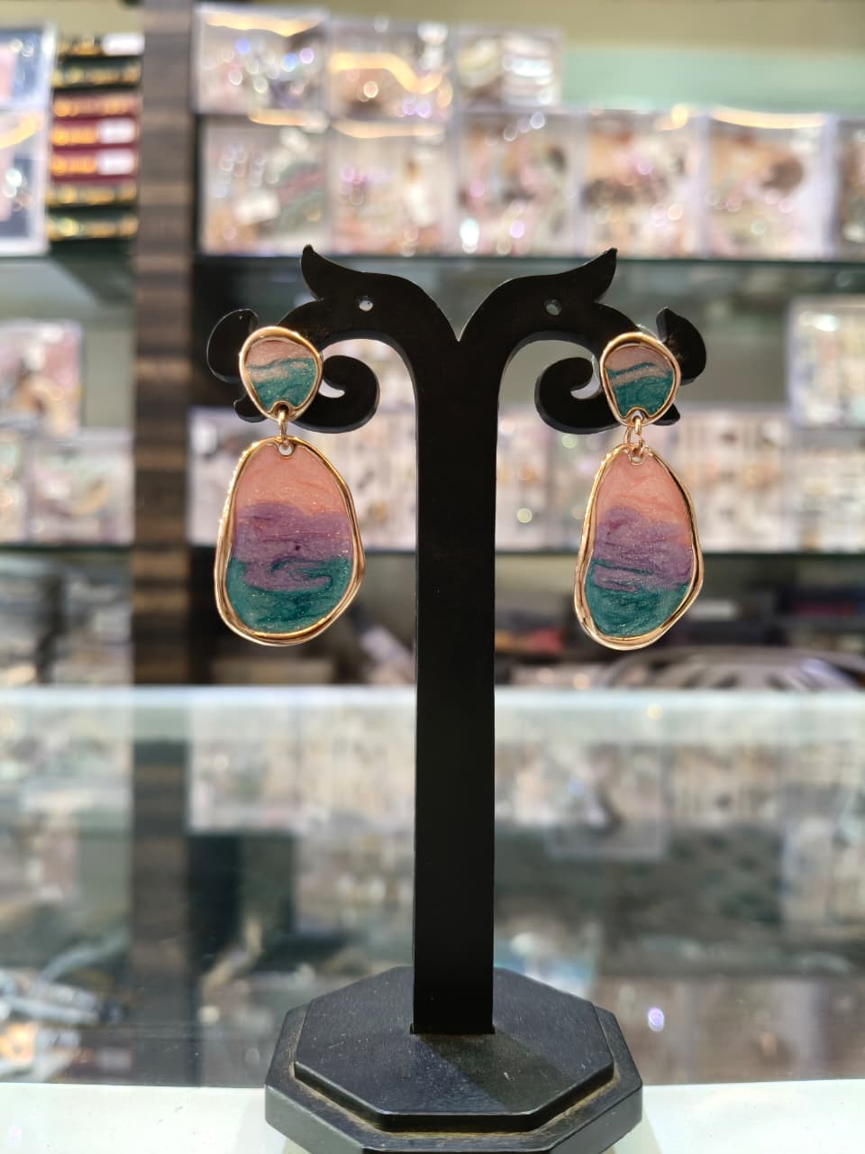 Marble Pattern Drop Earrings