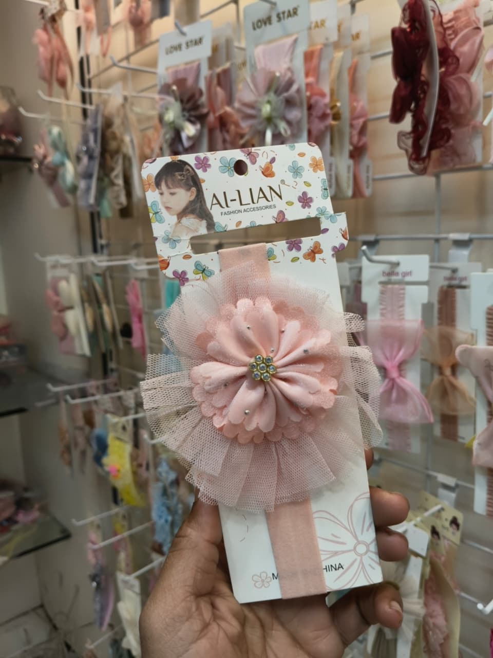 Pink Floral Kids Hairband
