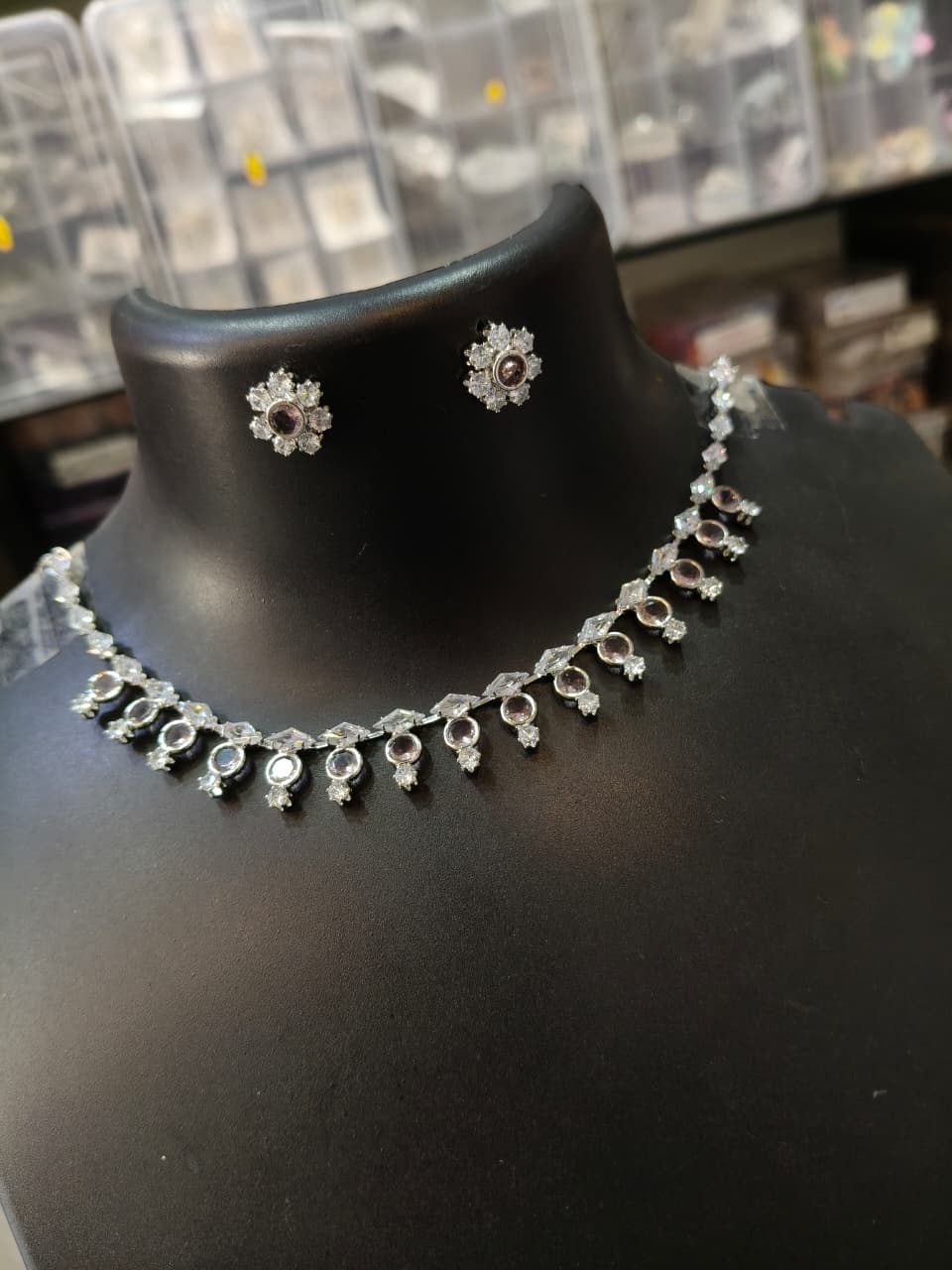 Elegant Silver Choker Set