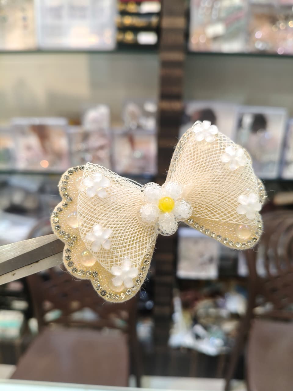 Floral Mesh Hair Bow