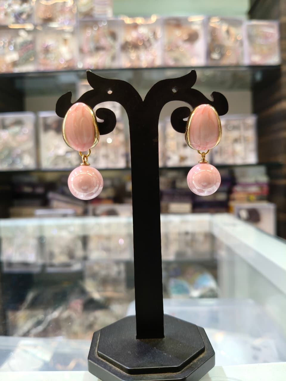 Elegant Pink Drop Earrings