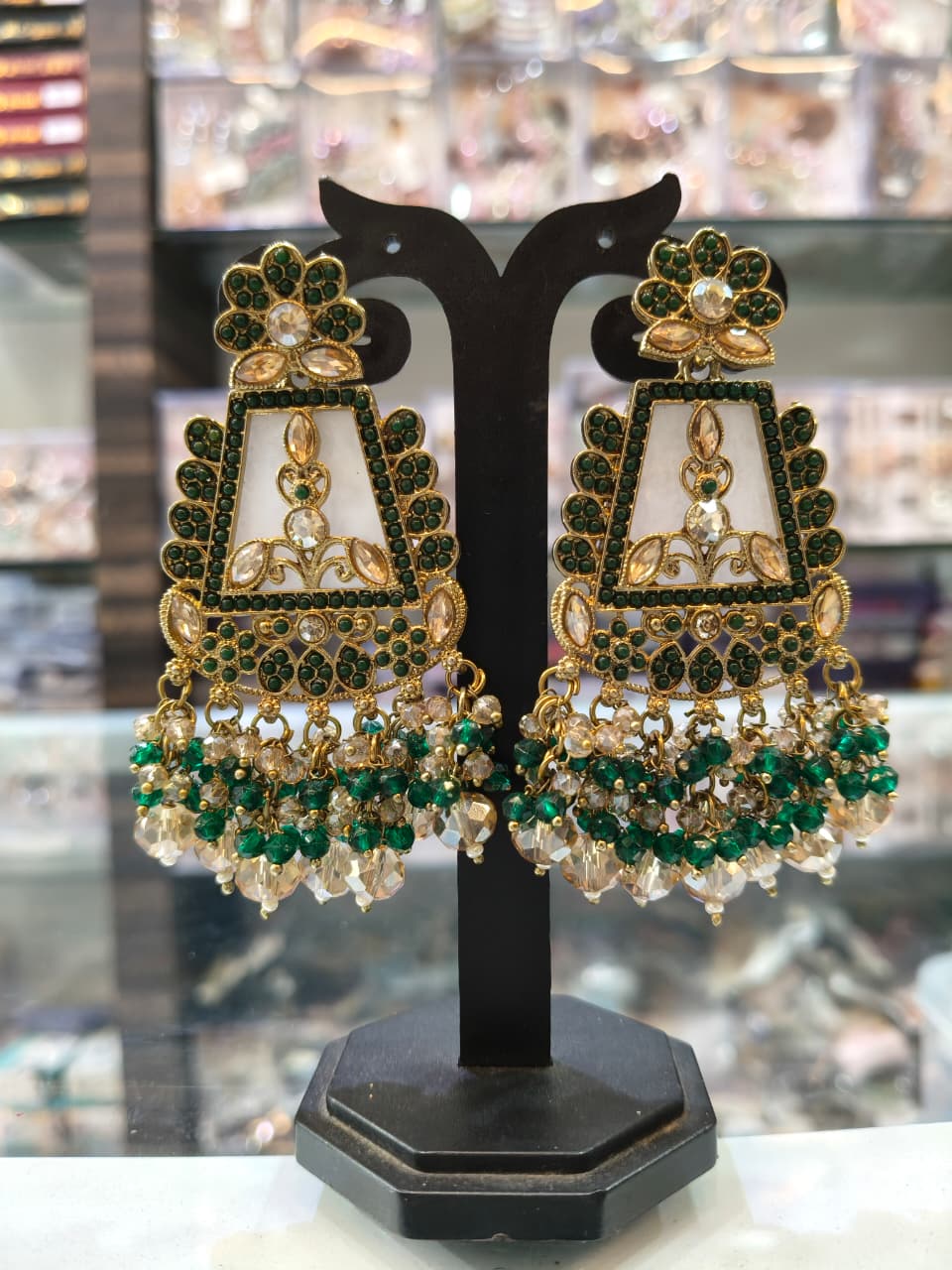 Traditional Kundan Chandbali Earrings