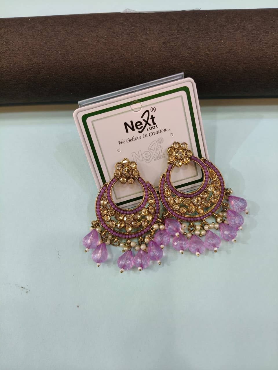 Traditional Purple Stone Earrings