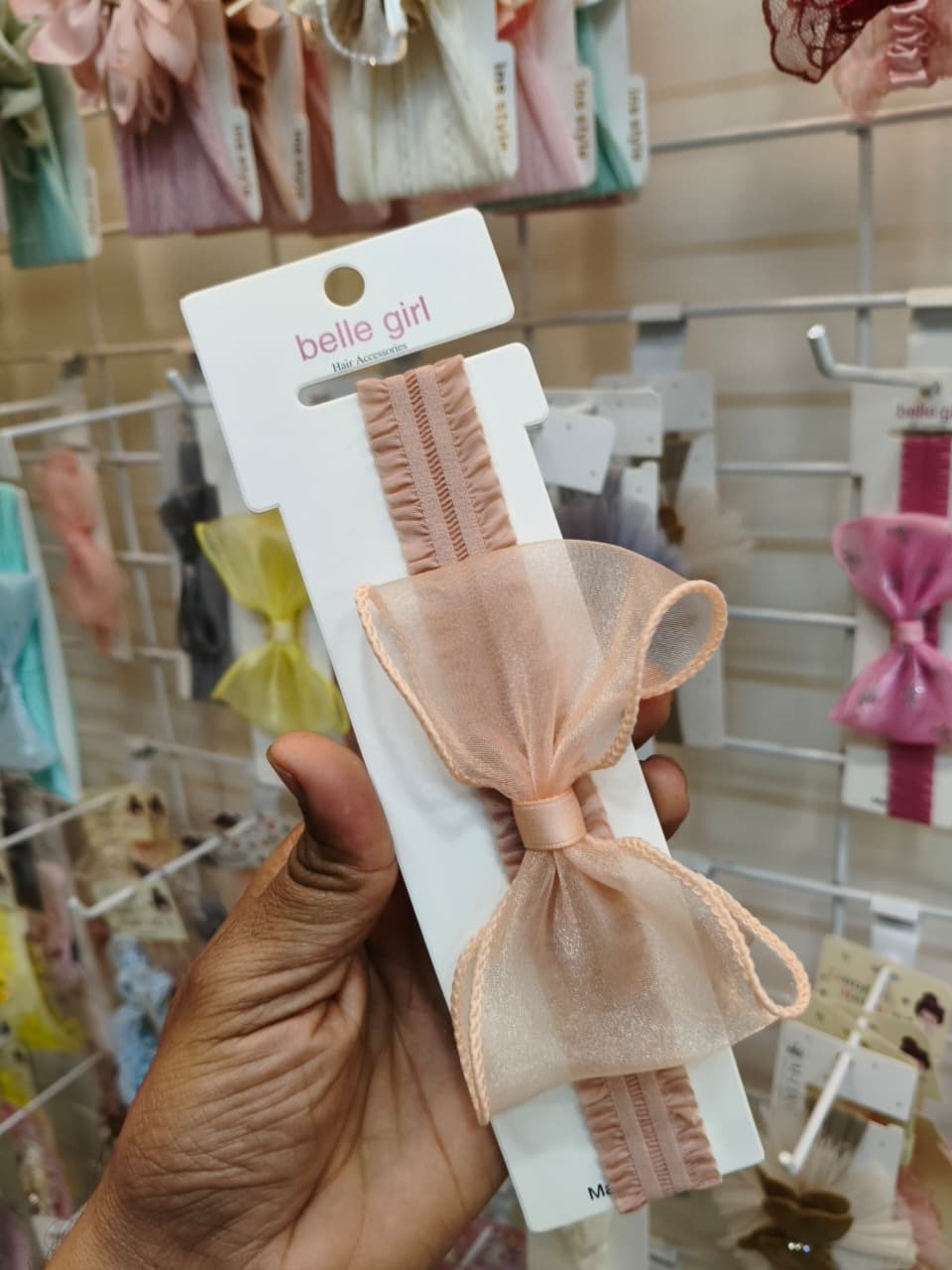 Peach Bow Kids Hairband