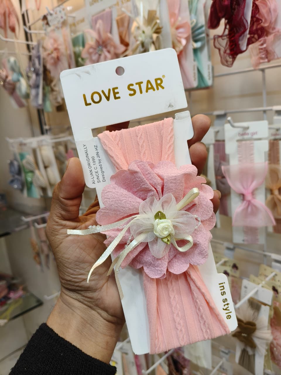 Pink Flower Baby Headband