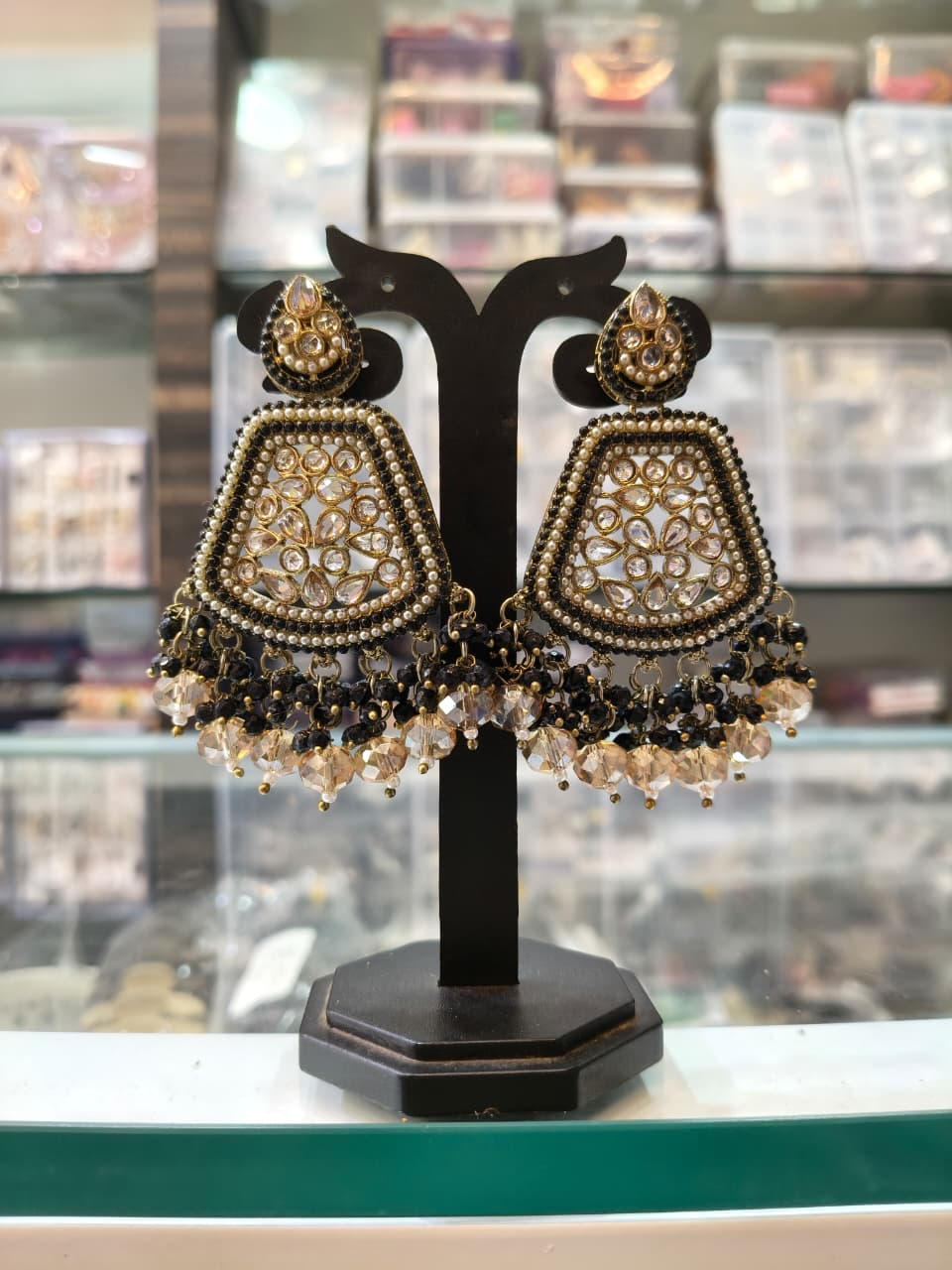 Traditional Kundan Chandbali Earrings