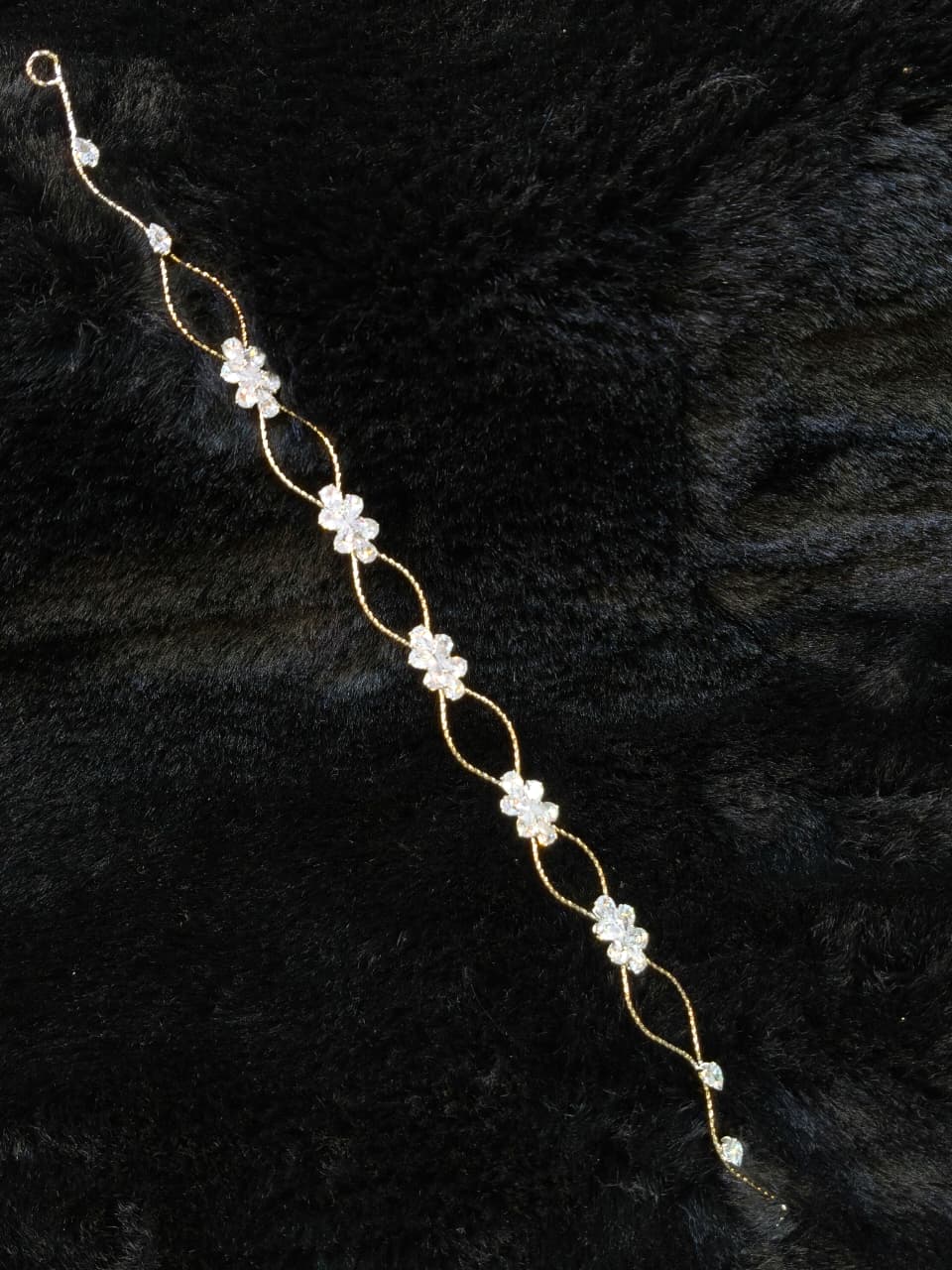 Floral Crystal Gold Hair Accessary