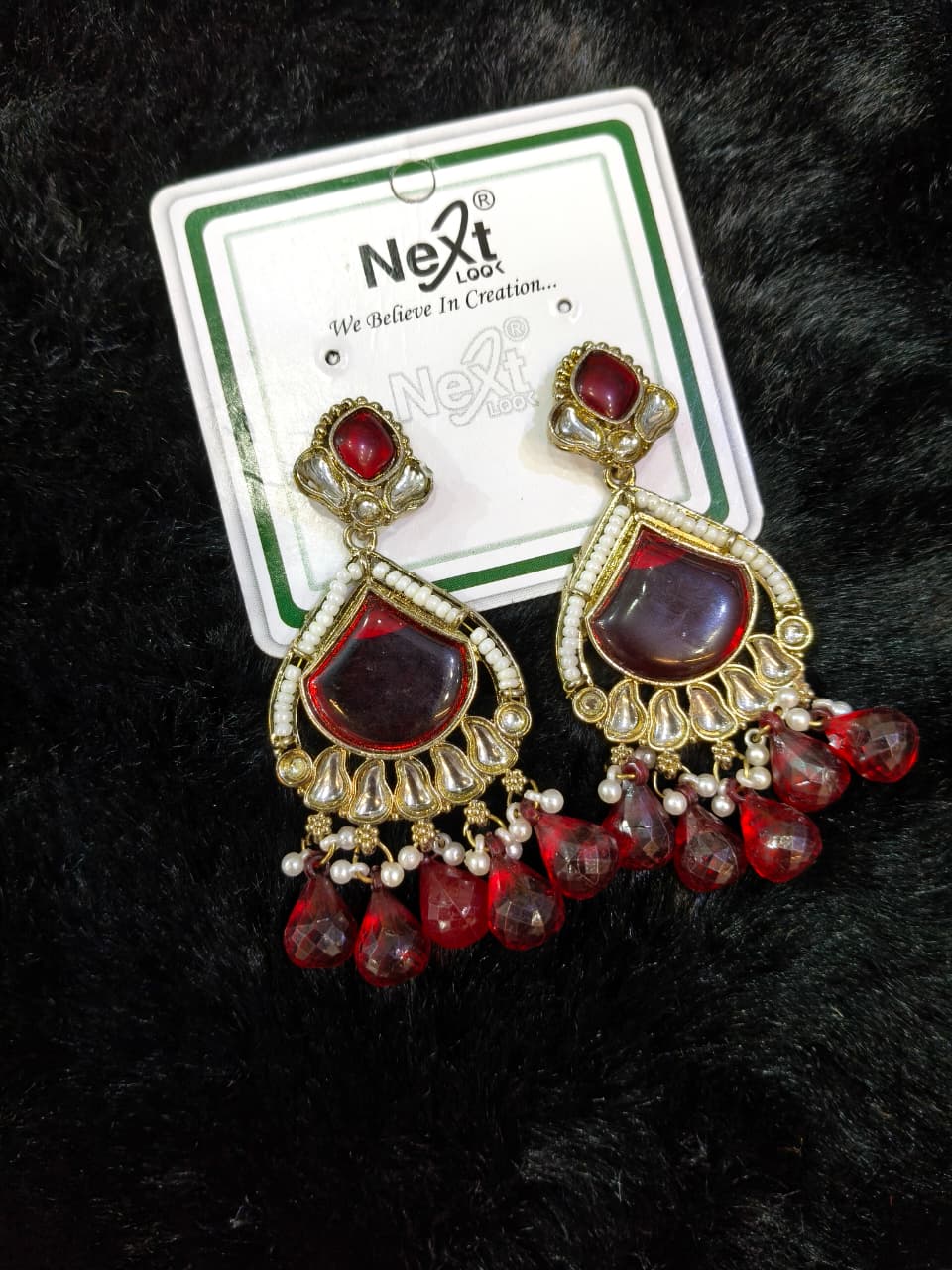 Traditional Red Stone Earrings