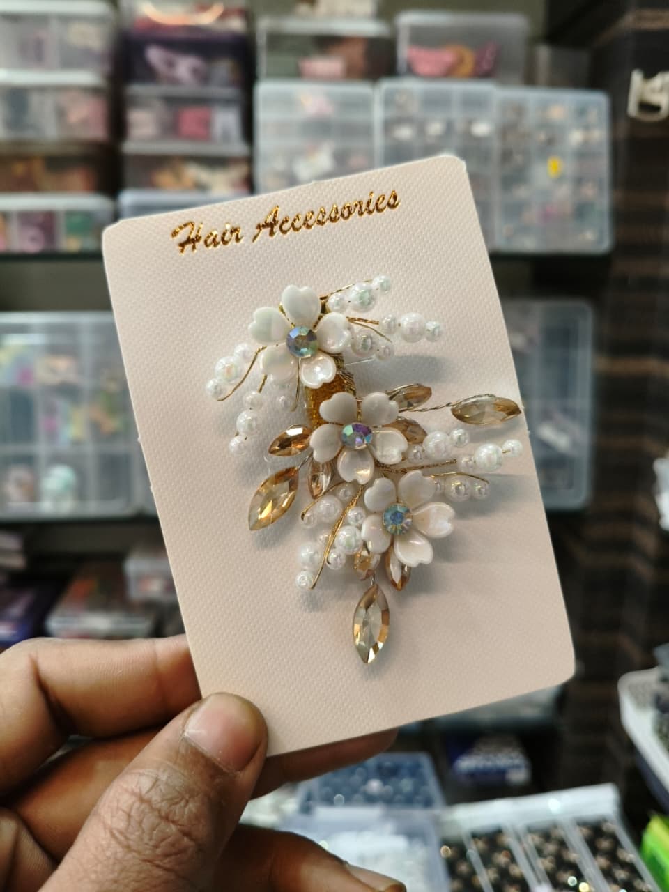 Floral Crystal Hair Clip