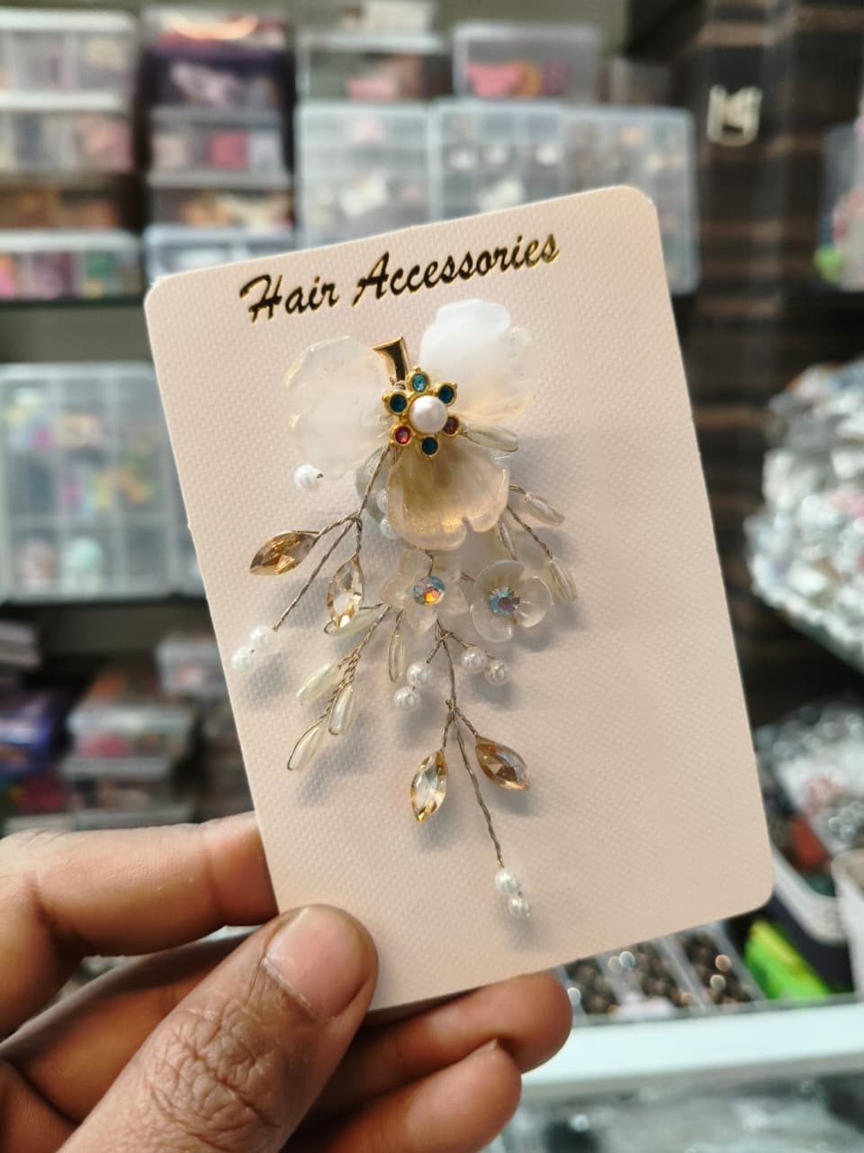 Floral Crystal Hair Clip