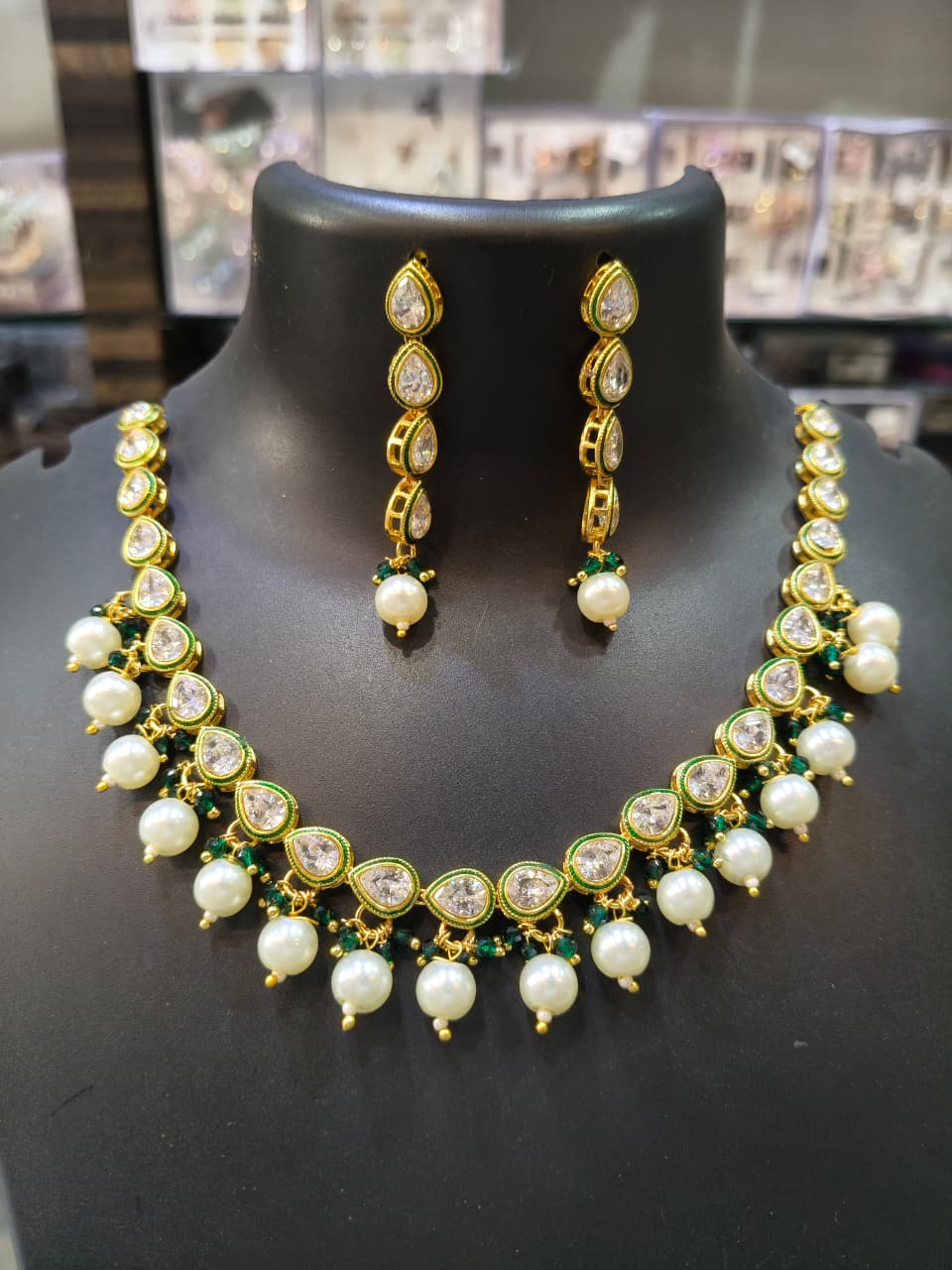 Pearl & Stone Necklace Set