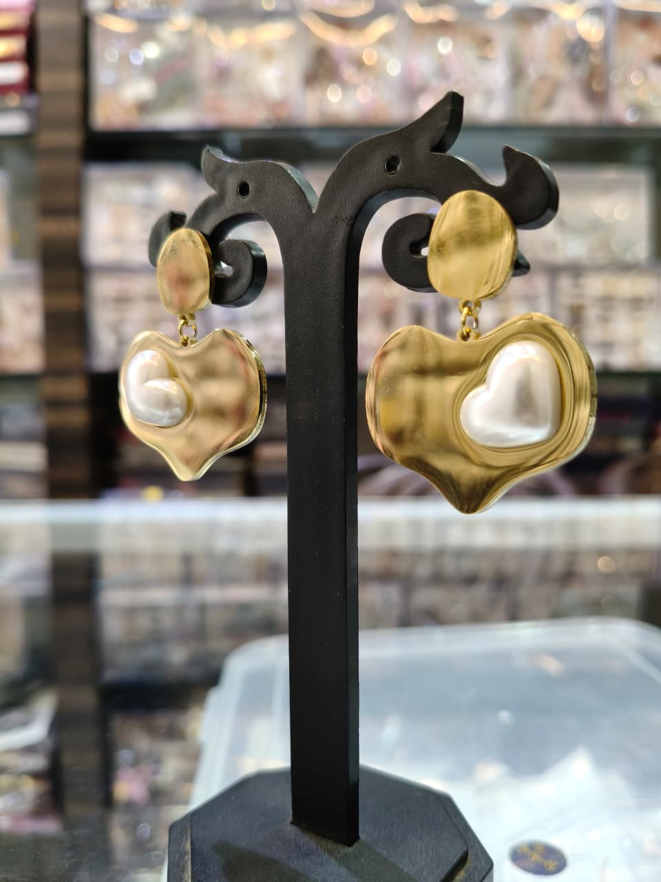 Gold Heart-Shaped Earrings